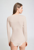 Dana Tencel™ V-Neck Top With Lace Trim | Moonlight 71841-1233