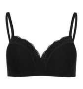 72432 Cotton Lace Spacer Soft Cup Bra - 019 Black