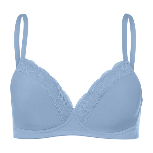 72432 Cotton Lace Spacer Soft Cup Bra - 1592 Blue Moon