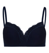 72432 Cotton Lace Spacer Soft Cup Bra - 1610 Deep Navy