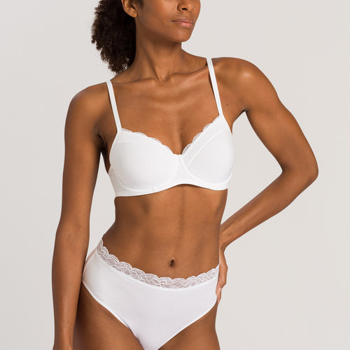 72433 Cotton Lace Spacer T-Shirt Bra - 101 White