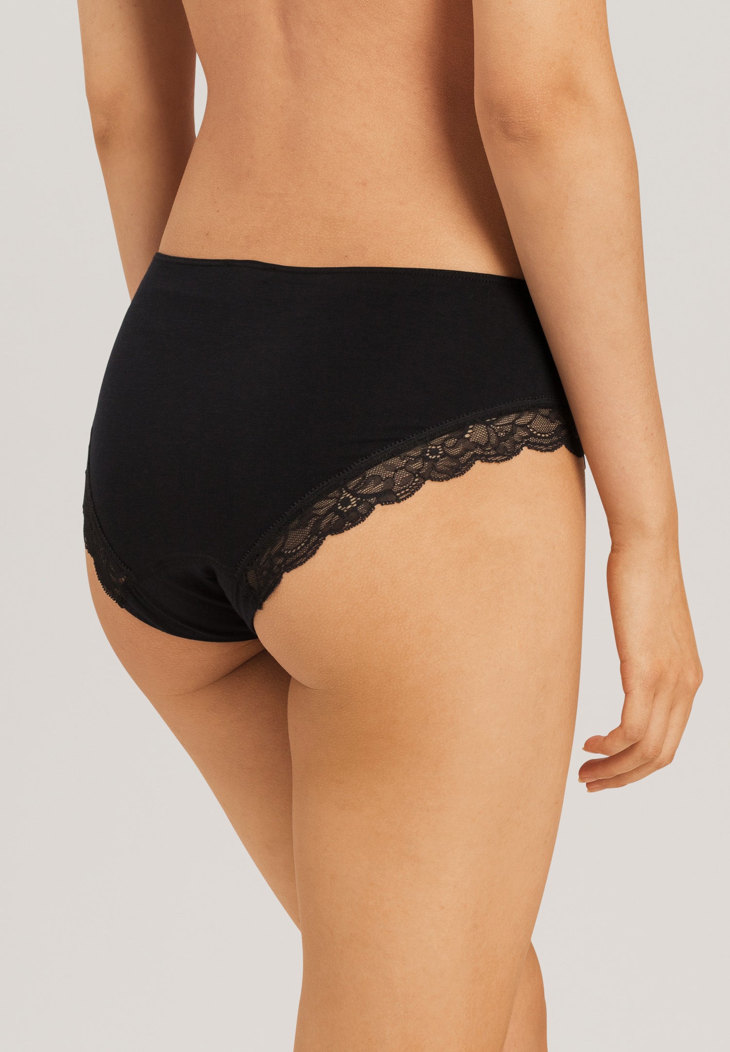 72437 Cotton Lace High Cut Brief - 019 Black