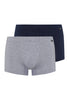 73079 Cotton Essentials 2 Pack Boxer Brief With Covered Waistband - 2399 Lt Melange/Deep Navy