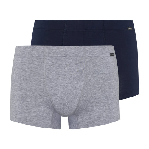 73079 Cotton Essentials 2 Pack Boxer Brief With Covered Waistband - 2399 Lt Melange/Deep Navy
