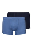 73079 Cotton Essentials 2 Pack Boxer Brief With Covered Waistband - 2870 Windy Blue/Deep Navy