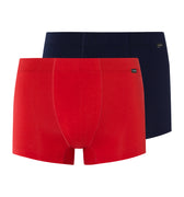 73079 Cotton Essentials 2 Pack Boxer Brief With Covered Waistband - 2896 Deep Navy/ Bright Red