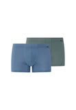 Cotton Essentials 2-Pack Cotton Boxer Brief With Covered Waistband | Studio Green / Retro Bl 73079-3117