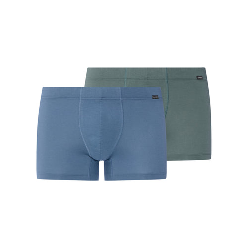Cotton Essentials 2-Pack Cotton Boxer Brief With Covered Waistband | Studio Green / Retro Bl 73079-3117