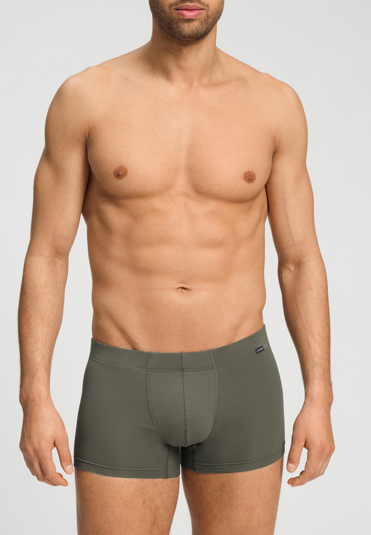Cotton Essentials 2-Pack Cotton Boxer Briefs With Covered Waistband | Charcoal / Smokey Olive 73079-3135