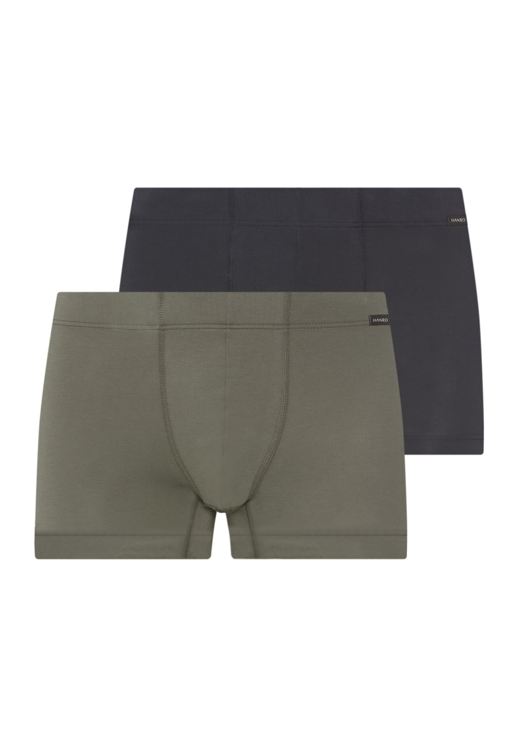 Cotton Essentials 2-Pack Cotton Boxer Briefs With Covered Waistband | Charcoal / Smokey Olive 73079-3135