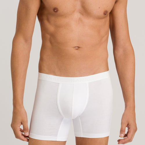 73103 Cotton Essentials Long Boxer Brief - 0100 All White