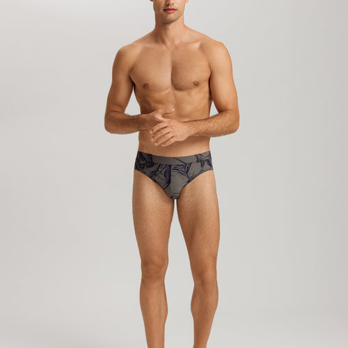 Fancy Micro Quick Dry Briefs | Striped Palm Print 73124-3015