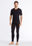 73152 Silk/Cashmere V-Neck S/Slv Shirt - 019 Black