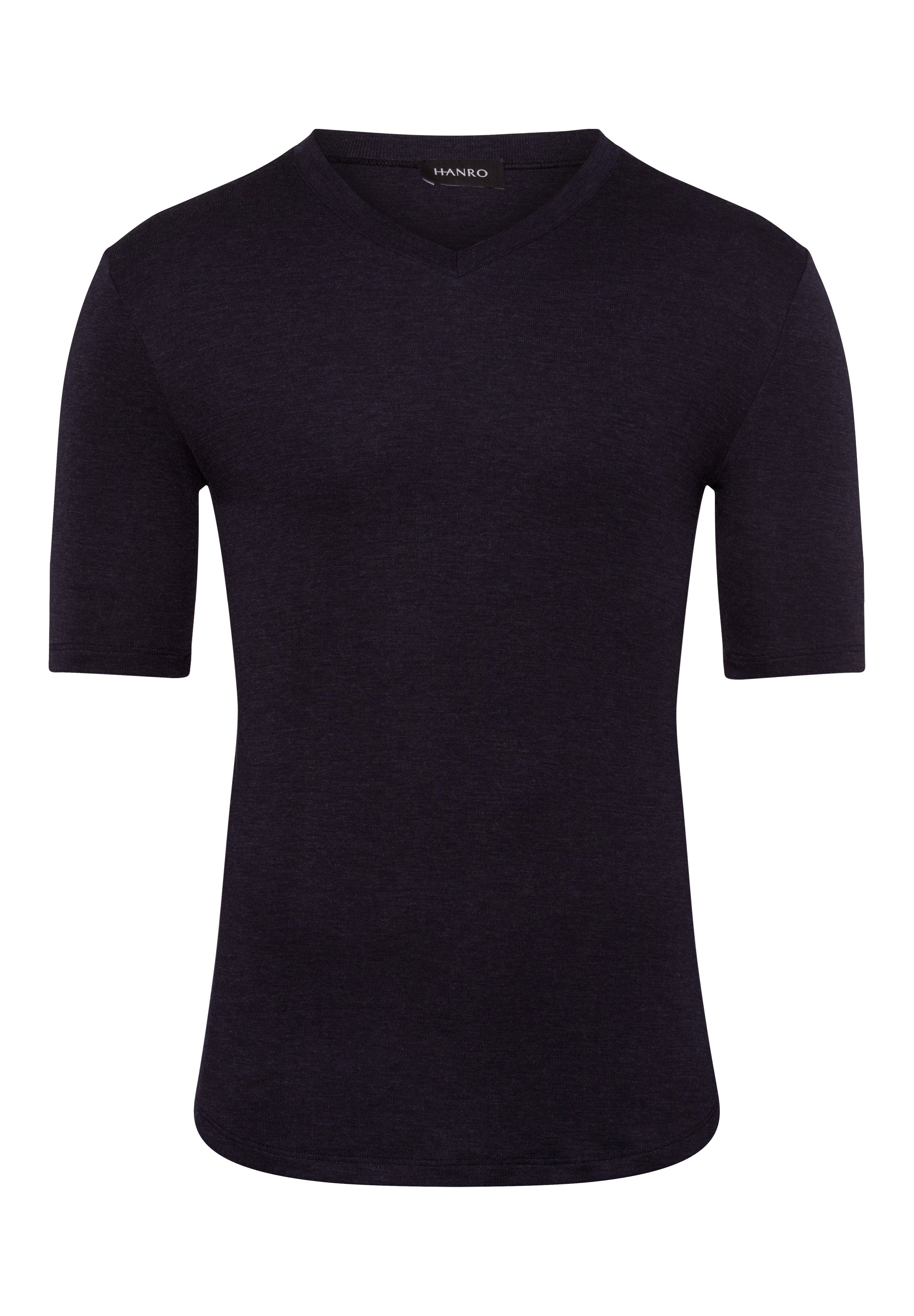 73152 Silk/Cashmere V-Neck S/Slv Shirt - 019 Black