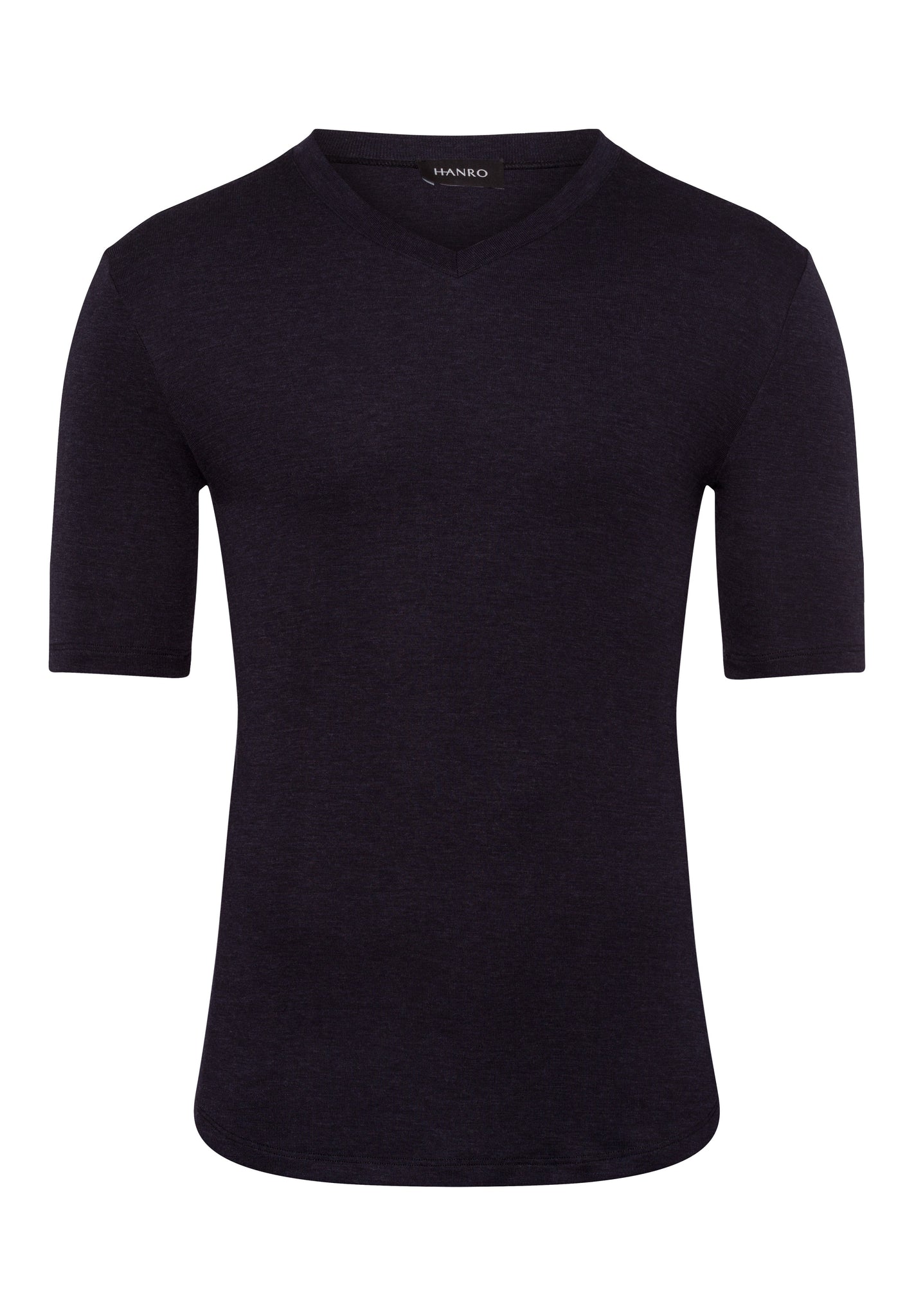 73152 Silk/Cashmere V-Neck S/Slv Shirt - 019 Black