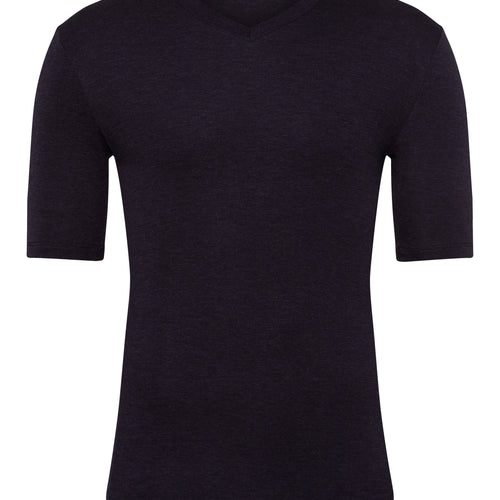 73152 Silk/Cashmere V-Neck S/Slv Shirt - 019 Black