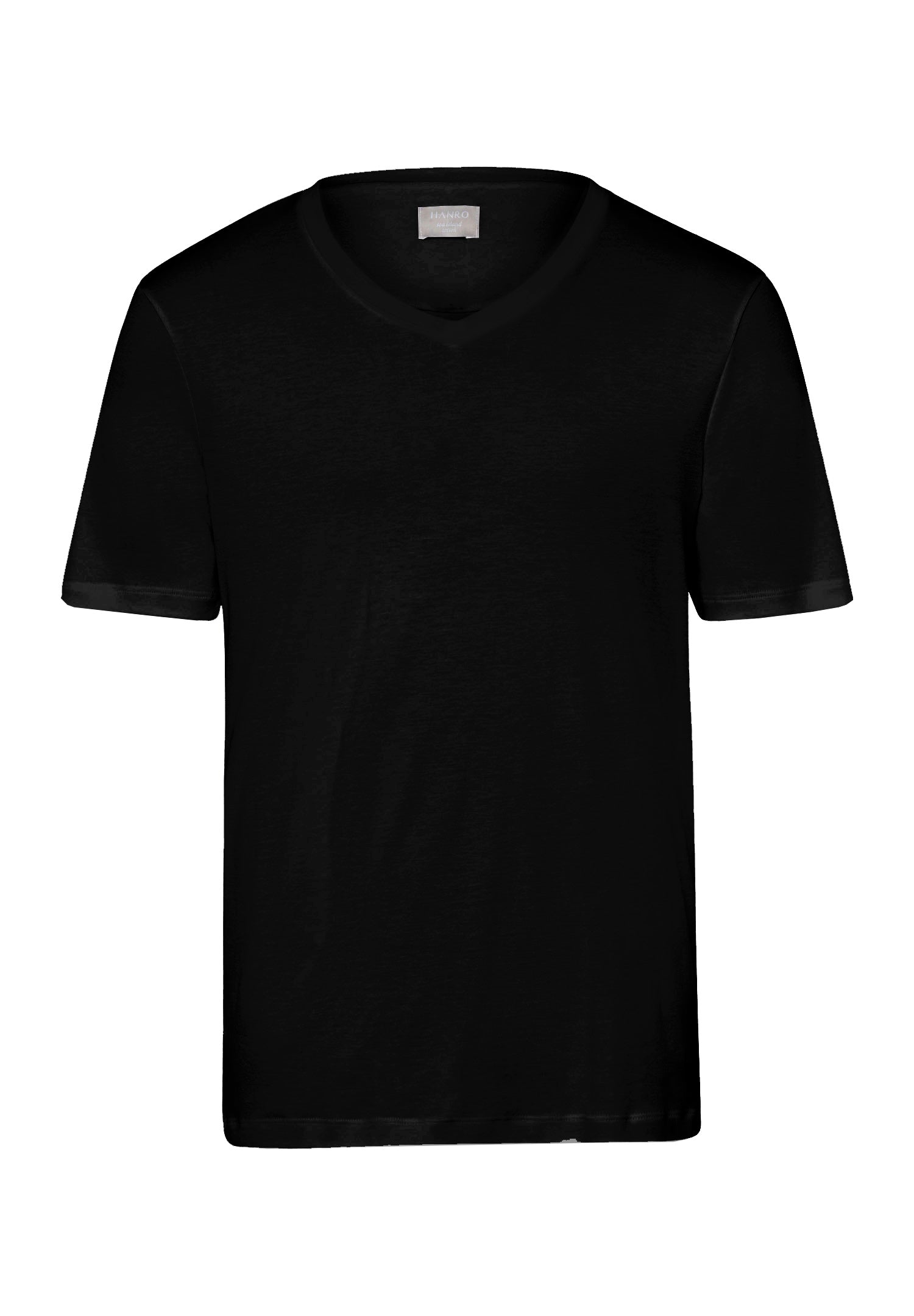 Sea Island Cotton V-Neck Fitted T-Shirt | Black 73173-019