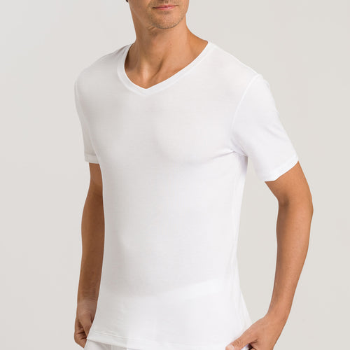 73173 Sea Island Cotton Short Sleeve V-Neck - 101 White
