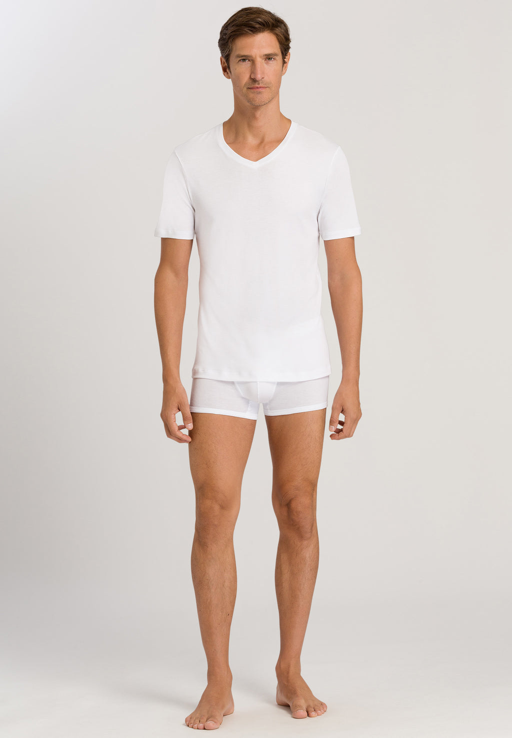 73173 Sea Island Cotton Short Sleeve V-Neck - 101 White