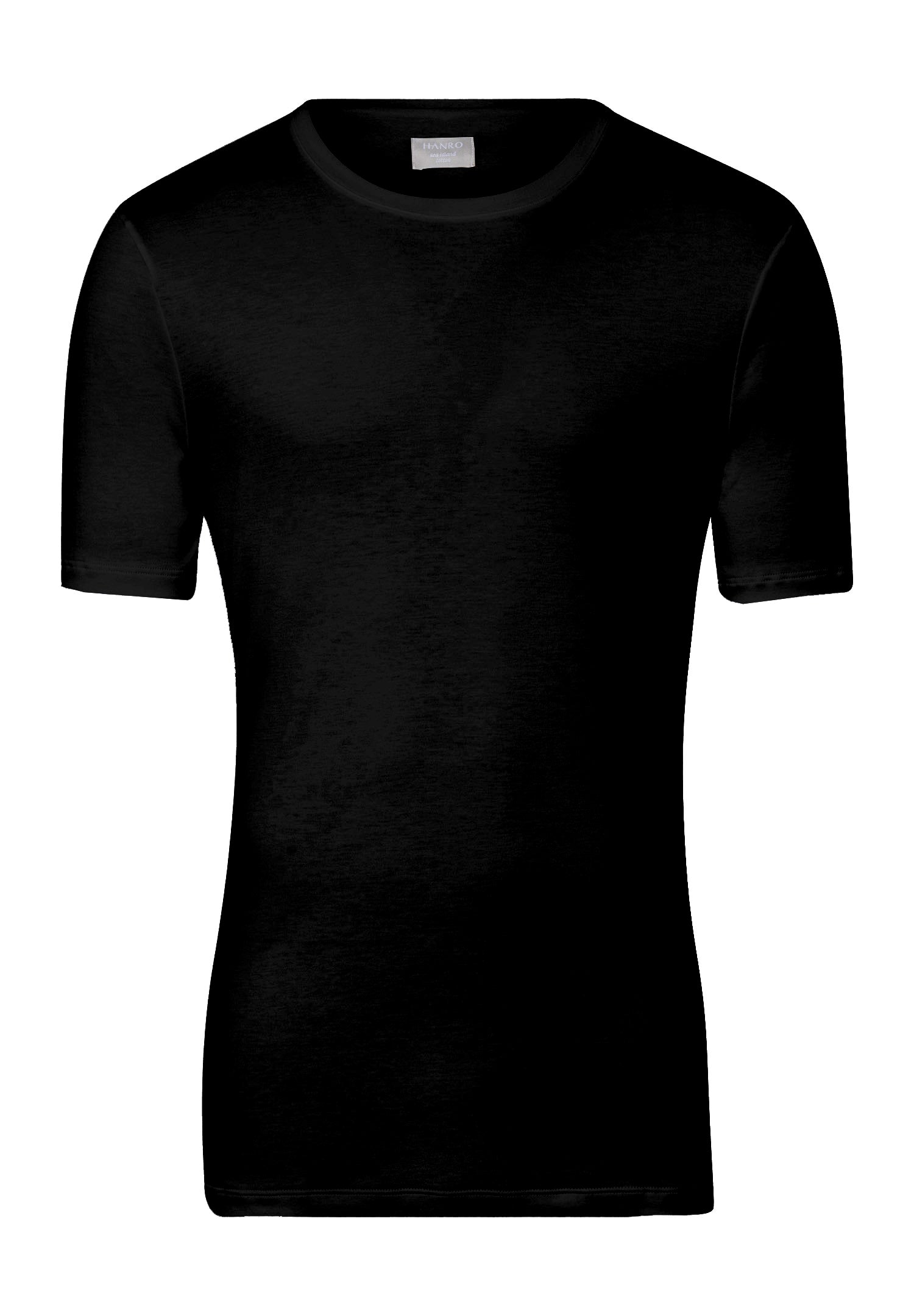 Sea Island Cotton Crew Neck Fitted T-Shirt | Black 73174-019