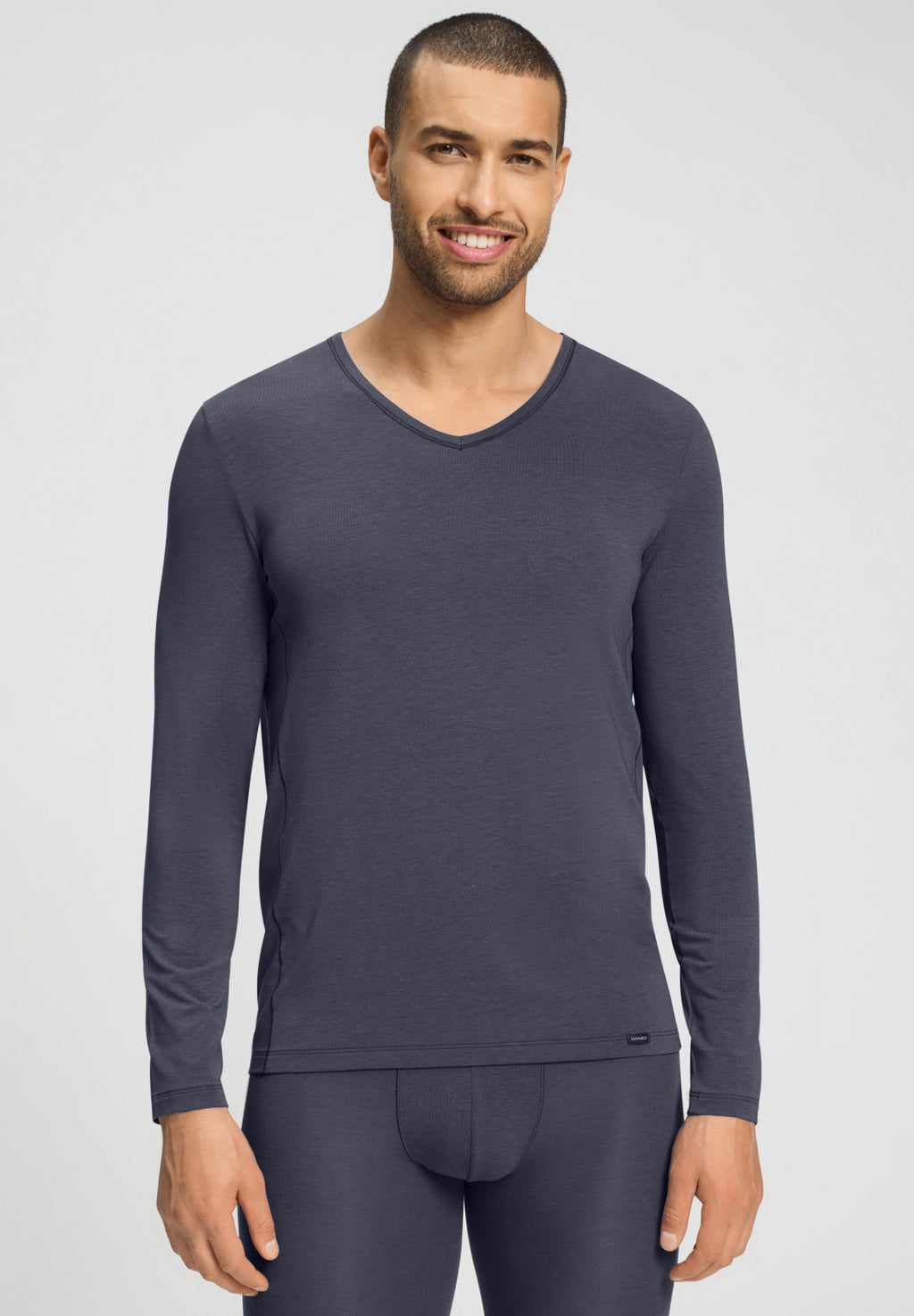 Natural Function Tencel™ And Cotton Fitted V-Neck Top | Stormy Gray 73187-2139