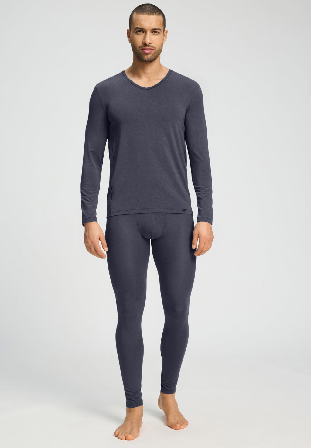 Natural Function Tencel™ And Cotton Fitted V-Neck Top | Stormy Gray 73187-2139