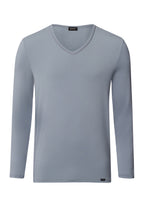 Natural Function Tencel™ And Cotton Fitted V-Neck Top | Cliff Grey 73187-2680