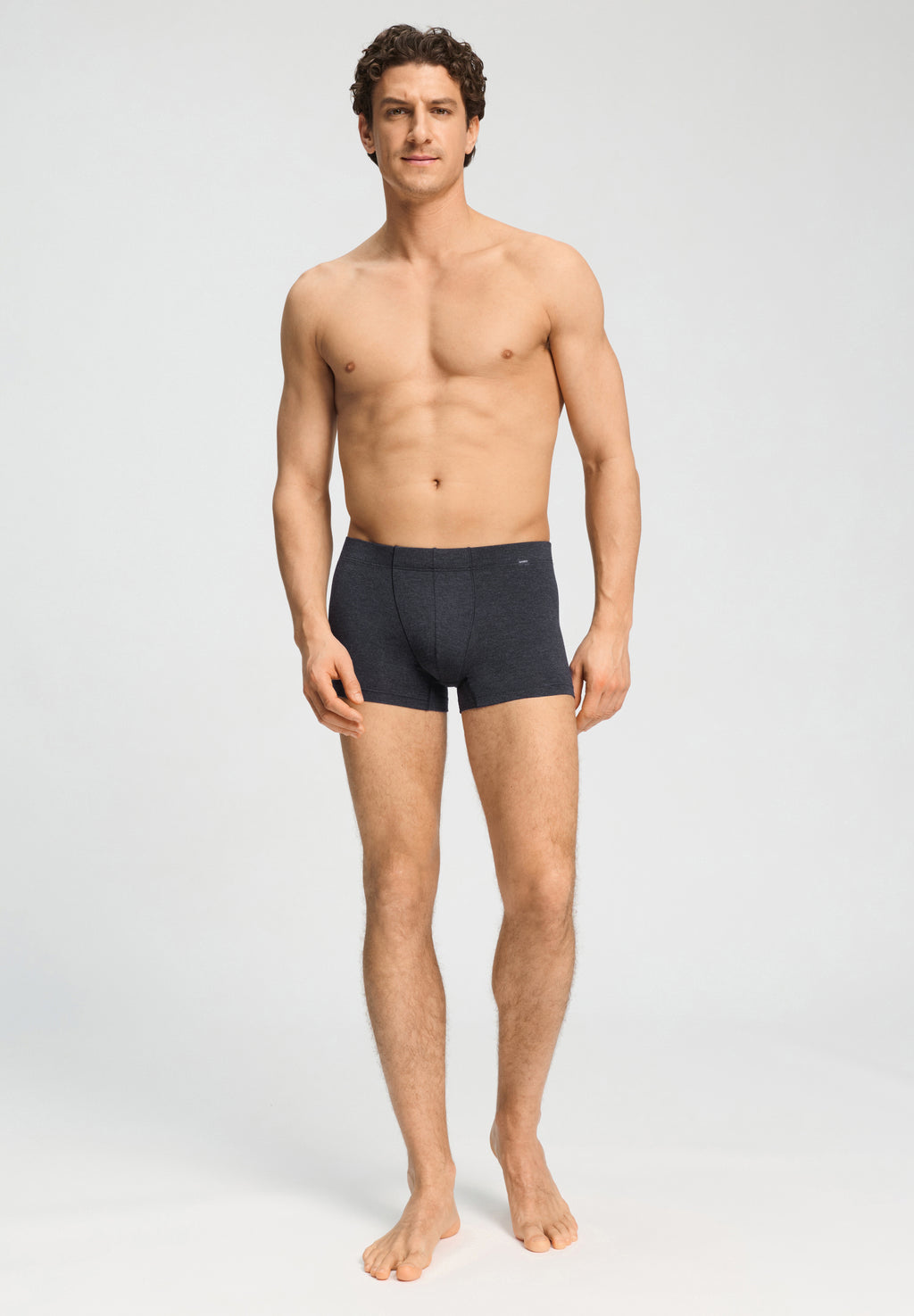 Casuals Single Jersey Boxer Briefs | Charcoal Melange 73206-3132