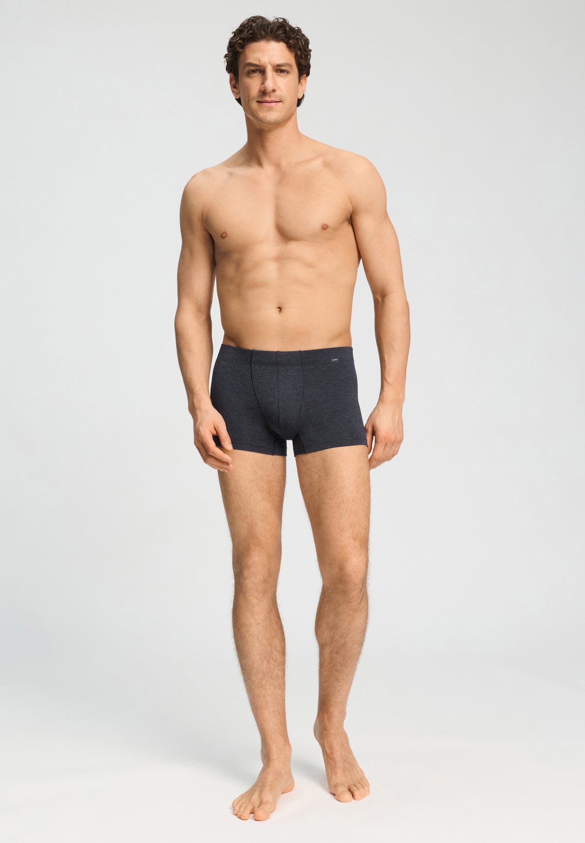 Casuals Single Jersey Boxer Briefs | Charcoal Melange 73206-3132