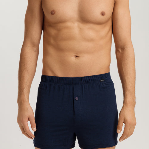 Casuals Single Jersey Boxers With Button Fly | Deep Navy 73207-1610