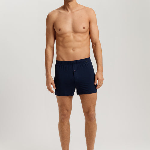 Casuals Single Jersey Boxers With Button Fly | Deep Navy 73207-1610