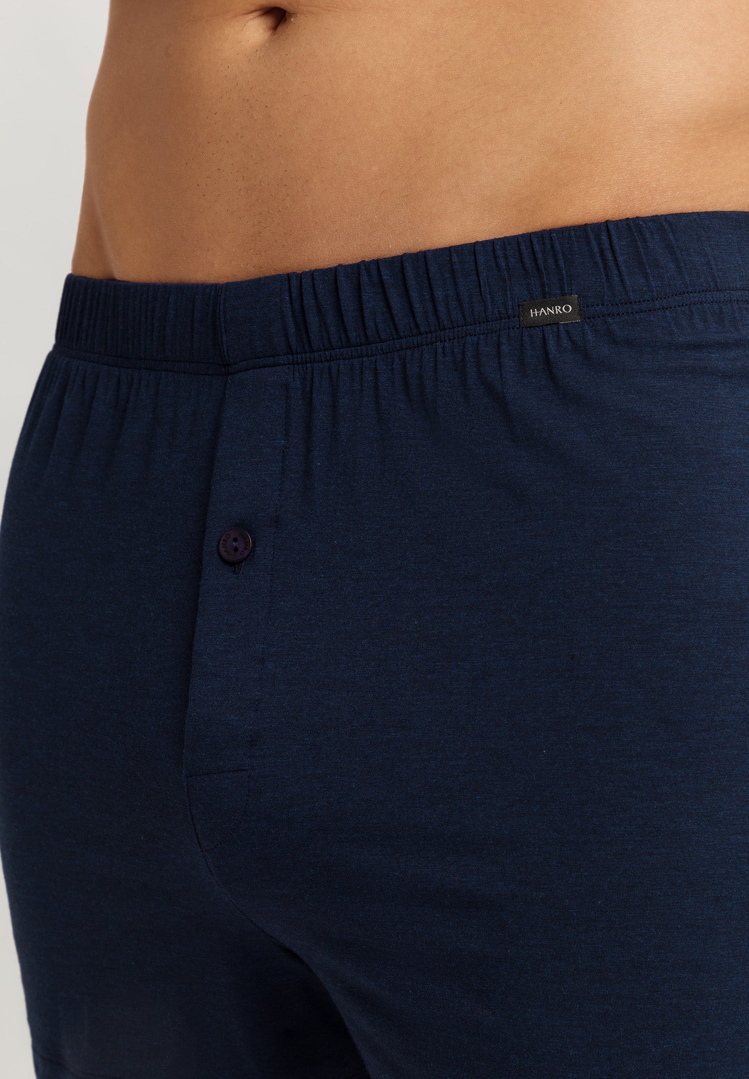 Casuals Single Jersey Boxers With Button Fly | Deep Navy 73207-1610