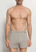 Casuals Single Jersey Boxer With Button Fly | Hazelnut Melange 73207-3115
