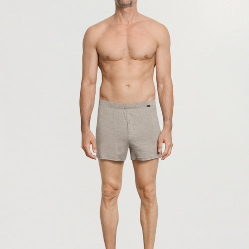 Casuals Single Jersey Boxer With Button Fly | Hazelnut Melange 73207-3115