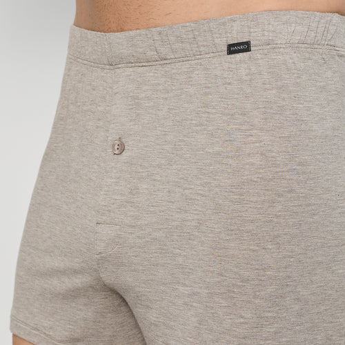 Casuals Single Jersey Boxer With Button Fly | Hazelnut Melange 73207-3115