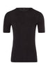 73401 Woolen Silk M Short Slv Shirt - 176 Anthrazit