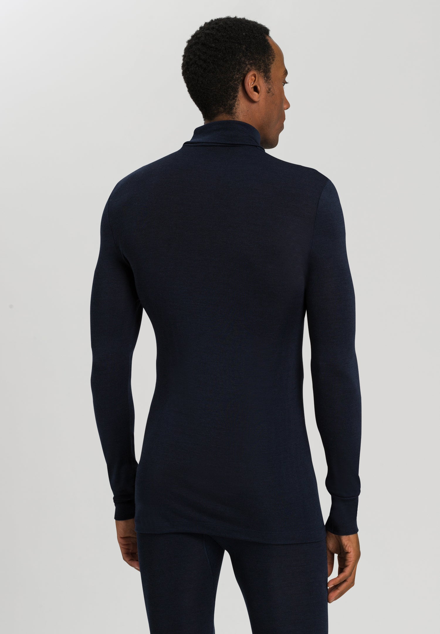 73403 Woolen Silk Turtleneck Shirt - 1610 Deep Navy