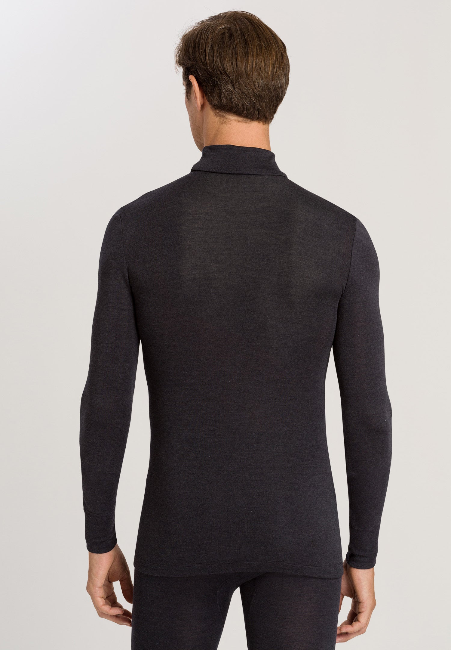 73403 Woolen Silk Turtleneck Shirt - 176 Anthrazit