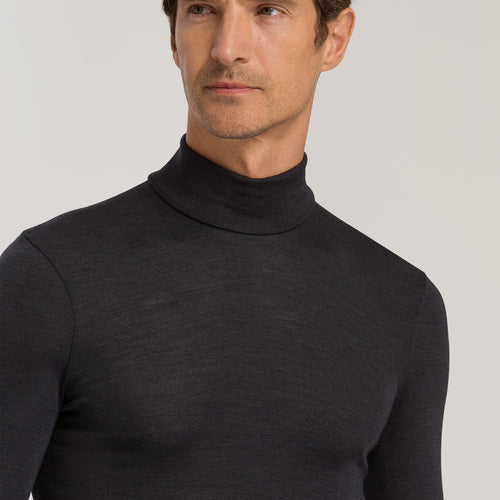 73403 Woolen Silk Turtleneck Shirt - 176 Anthrazit