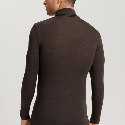 Woolen Silk M Thermal Turtleneck | Earthy Ink 73403-2147