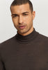 Woolen Silk M Thermal Turtleneck | Earthy Ink 73403-2147