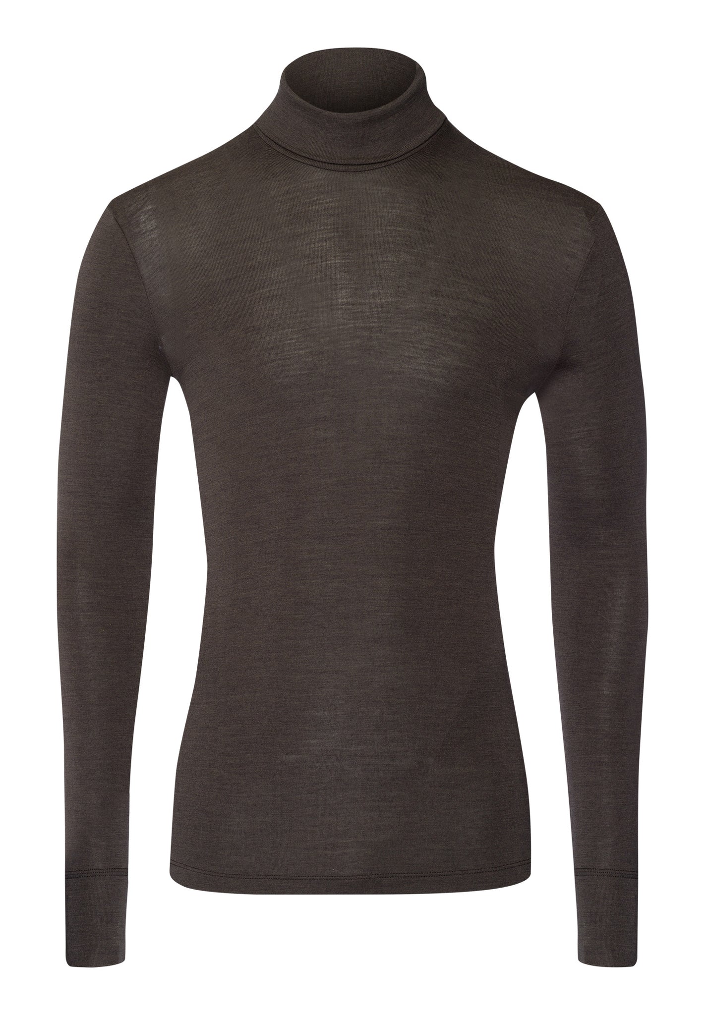 Woolen Silk M Thermal Turtleneck | Earthy Ink 73403-2147