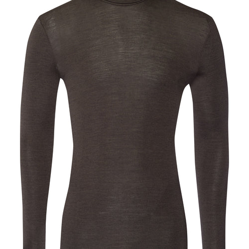 Woolen Silk M Thermal Turtleneck | Earthy Ink 73403-2147