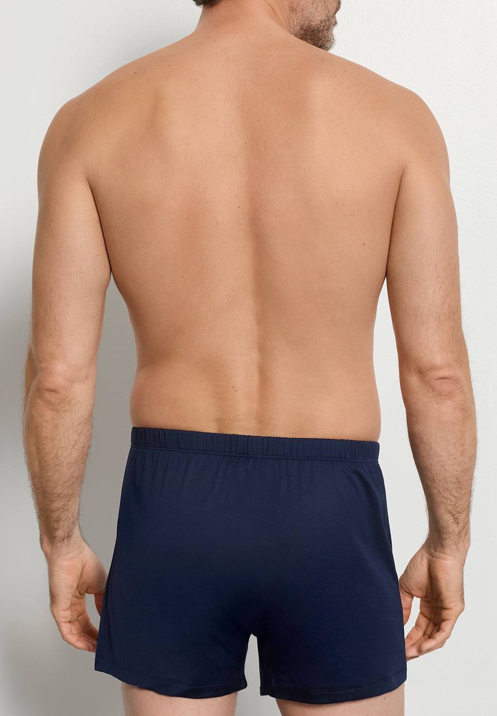 Cotton Sporty Knit Boxer With Button Fly | Deep Navy 73505-1610