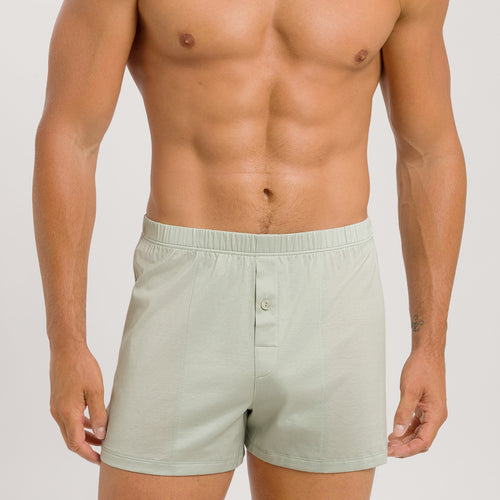 73505 Cotton Sporty Knit Boxer With Button Fly - 2168 Mineral Green