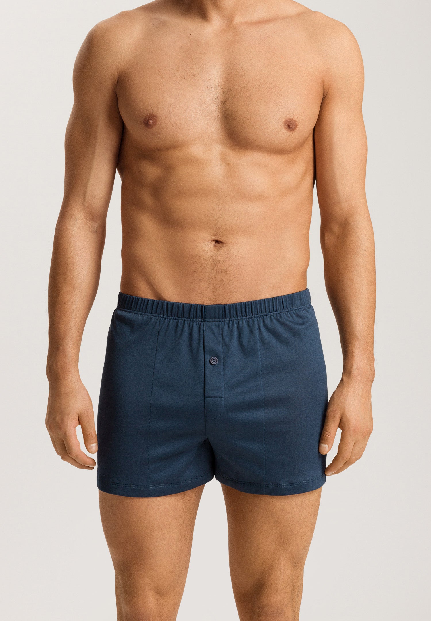 73505 Cotton Sporty Knit Boxer With Button Fly - 2644 Midnight Sky