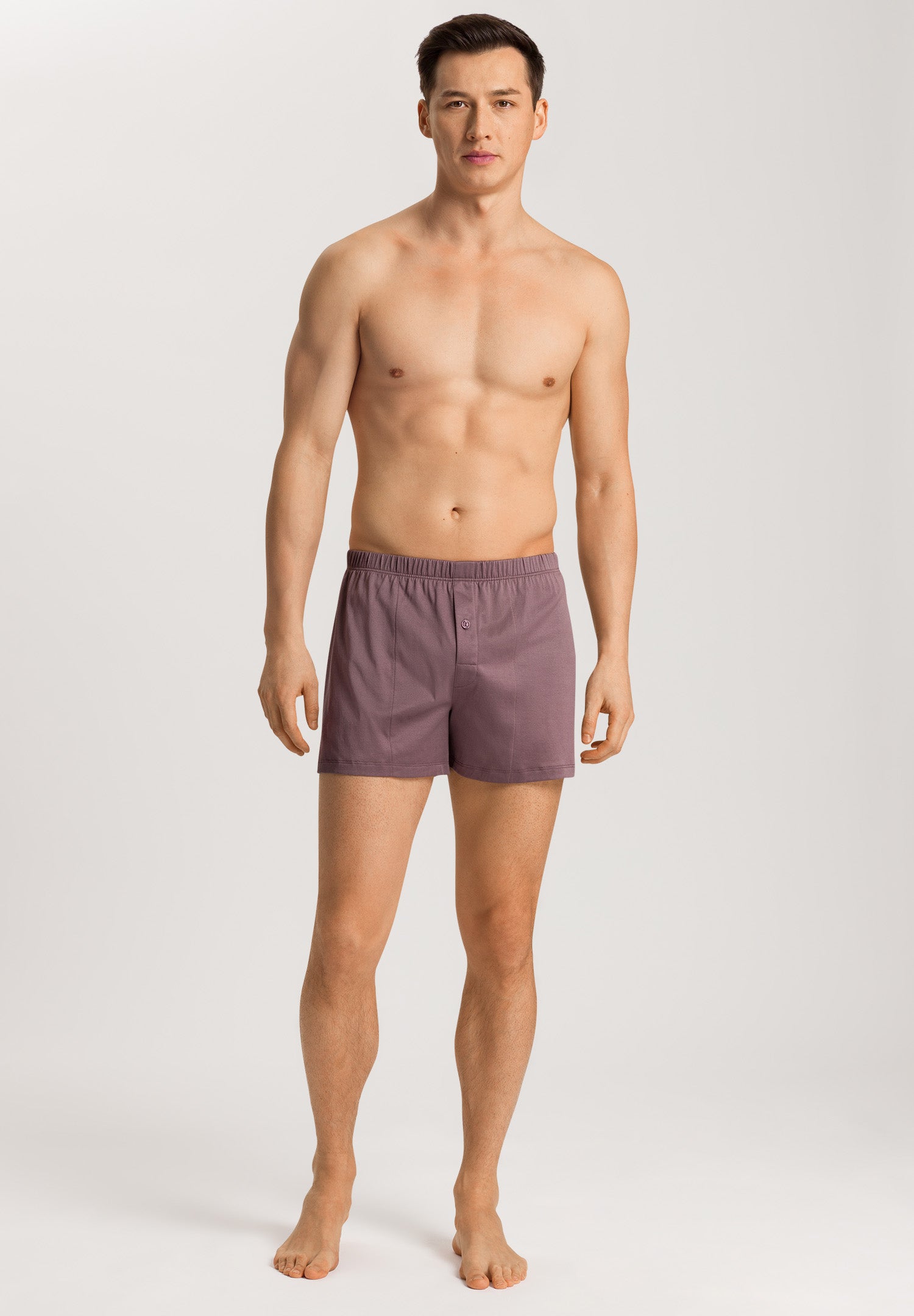 73505 Cotton Sporty Knit Boxer With Button Fly - 2770 Smokey Plum