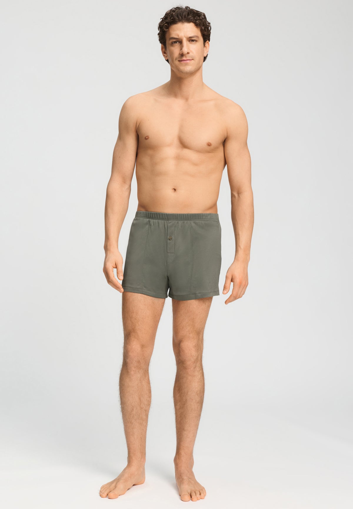 Cotton Sporty Button Fly Cotton Boxer | Smokey Olive 73505-2789