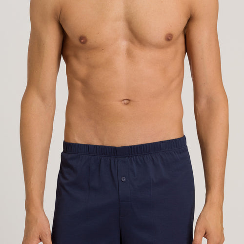 73505 Cotton Sporty Knit Boxer With Button Fly - 593 Midnight Navy