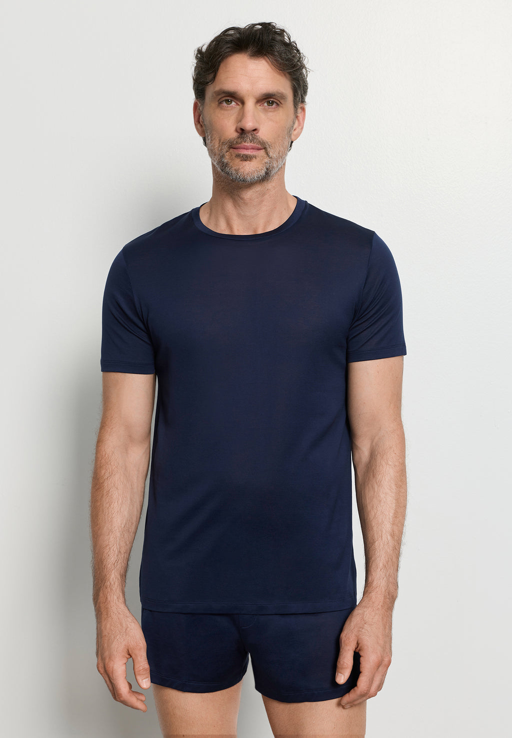 Cotton Sporty Crewneck T-Shirt | Deep Navy 73511-1610